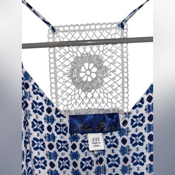 Women’s Blue Rain Halter Top w/Buttons and Crocheted Back -Size XXS - Picture 3 of 6